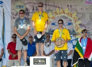 Medalists Men's Paddleboard Technical Race. Credit: ISA/Michael Tweddle