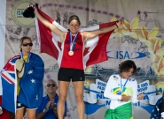 Women's Medalists SUP Long Distance Race. Credit: ISA/Michael Tweddle