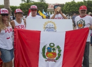 Team Peru at the Parade of Nations. Credit: ISA/Michael Tweddle