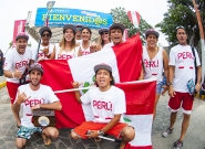 Team Peru at the Open Ceremony. Credit: ISA/Rommel Gonzales