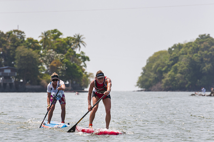 Canada's Lina Augaitis is the new ISA Women’s World SUP Long Distance Champion, after finishing the 18km course in 1:58:24 to win the Gold Medal. Photo: ISA/Rommel Gonzales