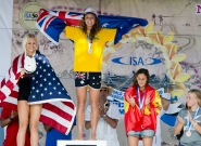 Women's Medalists SUP Technical Race. Credit: ISA/Michael Tweddle