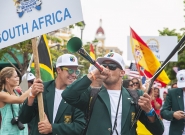 Team South Africa at the Parade of Nations. Credit: ISA/Rommel Gonzales