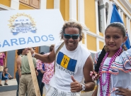 Team Barbados at the Parade Of Nations. Credit: ISA/Rommel Gonzales