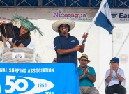 Team Nicaragua at the Open Ceremony. Credit: ISA/Rommel Gonzales