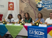 Norwin Estrella, Ana Urroz, Local Organizer Lucy Valenti, Mayor Of Granada Julia Mena and  Executive of INTUR Mayra Salinas. Credit: ISA/Michael Tweddle