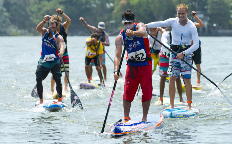 Titouan Puyo from France is the new Men’s World SUP Long Distance Champion after defeating a stacked field of competitors on an epic 18km race on Lake Nicaragua. Photo:ISA/Michael Tweddle